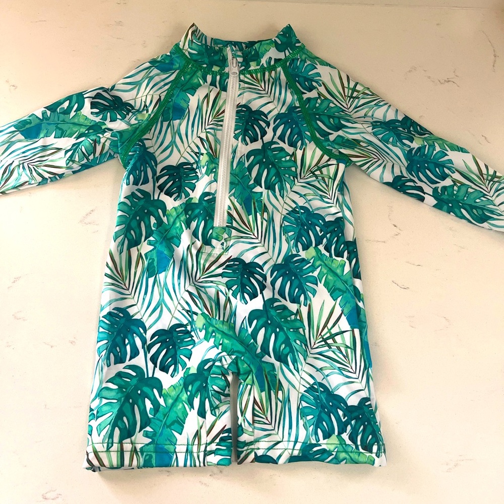 New BesserBay Baby One piece swim rash guard suit 6-12 month, 50upf beach swim